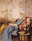Auguste Toulmouche An Exotic Beauty in an Interior painting